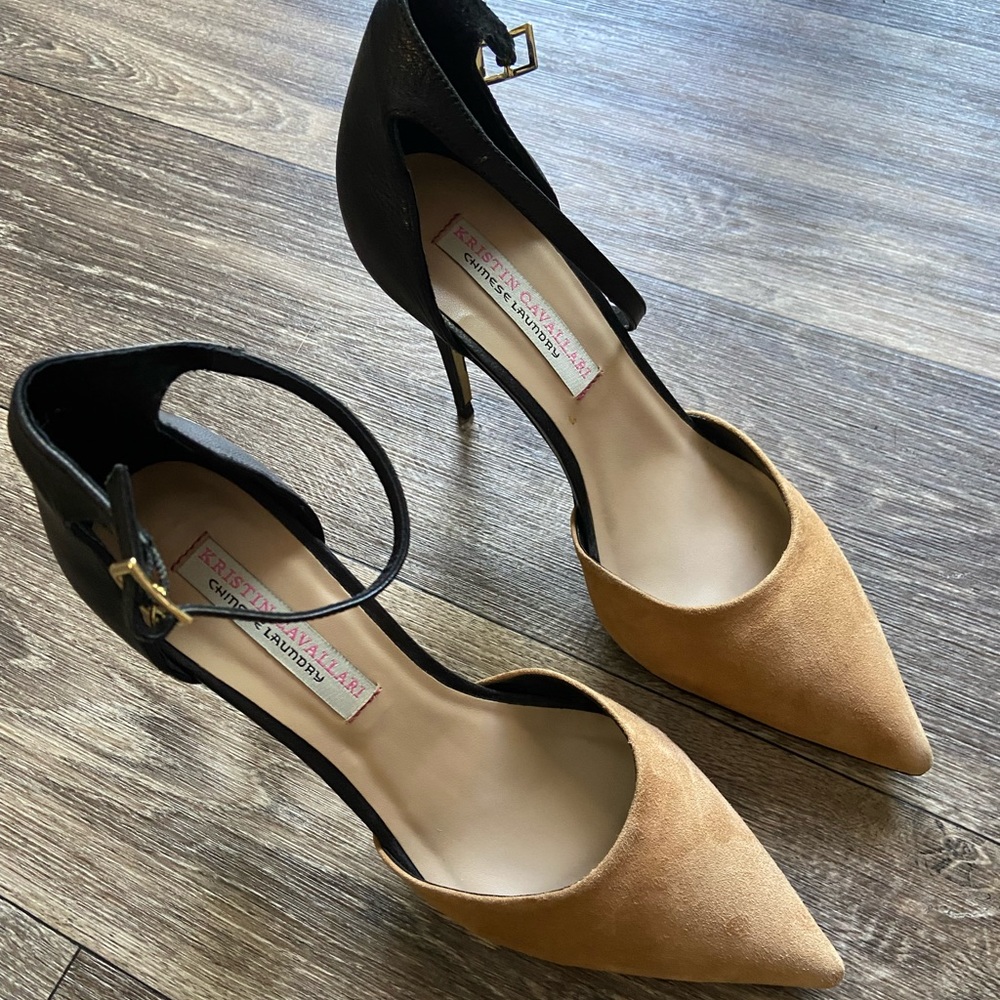 Chinese Laundry Kristin Cavallari Two Tone Ankle Strap Pumps - Drifter - Picture 4 of 6